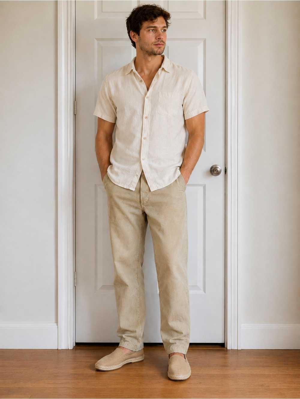 RALPH LAUREN DOUBLE RL CREAM BEIGE CHINOS TROUSERS NWT 33x32